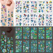 Набір тимчасових татуювань "Стіч" stich-glow-tattoo-10 світяться, 10 аркушів 12х7 см. Зображення №3