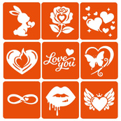 Набір хни з трафаретами для біо-тату №8 henna-set-08, 9 трафаретів. Зображення №3