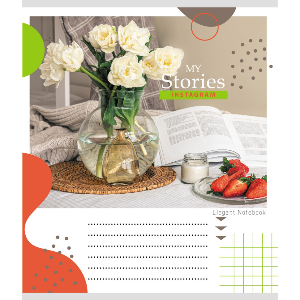 Зошит учнівський "Інста сторі" 012-510249C-5 в косу лінію, 12 аркушів Зошит учнівський "Інста сторі" 012-510249C-5 в косу лінію, 12 аркушів