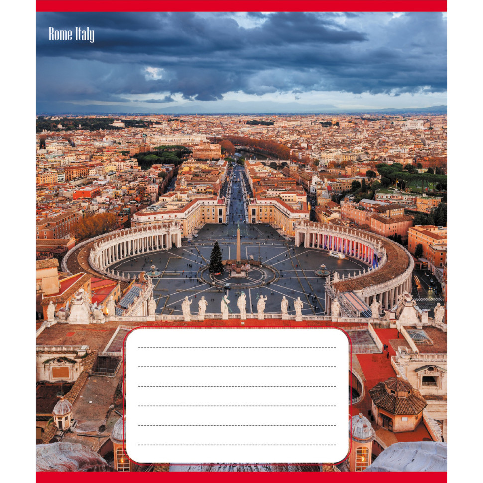 Тетрадь ученическая "Панорама города" 012-510201C-3 в косую линию, 12 листов Тетрадь ученическая "Панорама города" 012-510201C-3 в косую линию, 12 листов