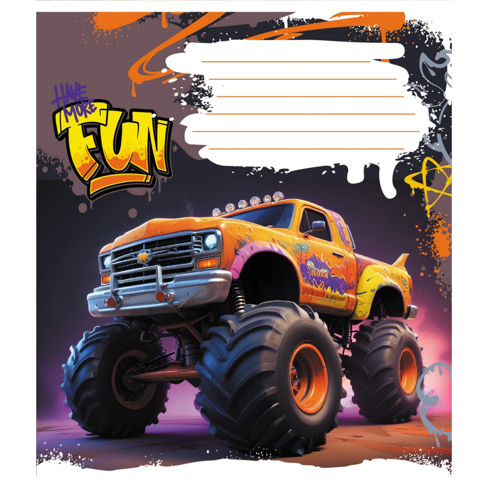 Тетрадь ученическая "Монстер трак" 024-550238K-1 в клеточку, 24 листа Тетрадь ученическая "Монстер трак" 024-550238K-1 в клеточку, 24 листа