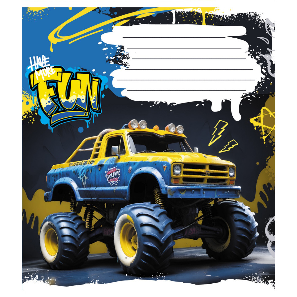 Тетрадь ученическая "Монстер трак" 024-550238K-3 в клеточку, 24 листа Тетрадь ученическая "Монстер трак" 024-550238K-3 в клеточку, 24 листа