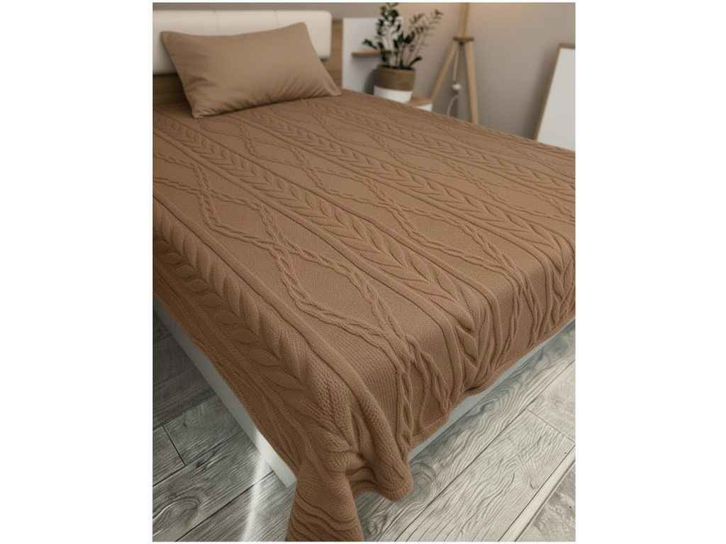 Плед 200*230 мікрофібра арт.7022-2 світло-коричневий ТМ SOLAFA Плед 200*230 мікрофібра арт.7022-2 світло-коричневий ТМ SOLAFA