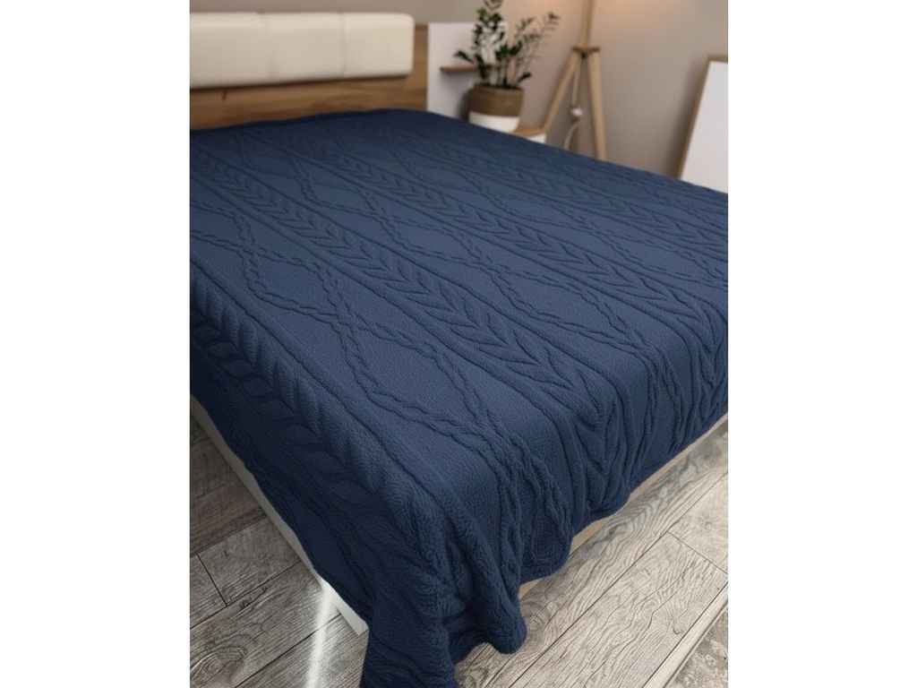 Плед 200*230 мікрофібра арт.7022-2 синій ТМ SOLAFA Плед 200*230 мікрофібра арт.7022-2 синій ТМ SOLAFA