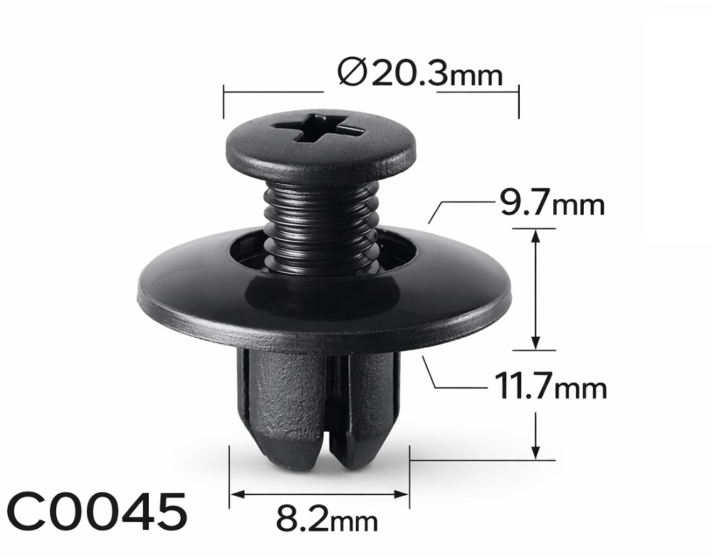 Кліпси C0045 розпірні(Honda90675SB3003 MazdaFB0156964 Nissan0155301285 Toyota 9046708145) (уп.100шт) Кліпси C0045 розпірні(Honda90675SB3003 MazdaFB0156964 Nissan0155301285 Toyota 9046708145) (уп.100шт)