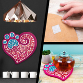 Набір для творчості скляна мозаїка "Лапа з серцем" MA2032, 2 рівень. Зображення №4