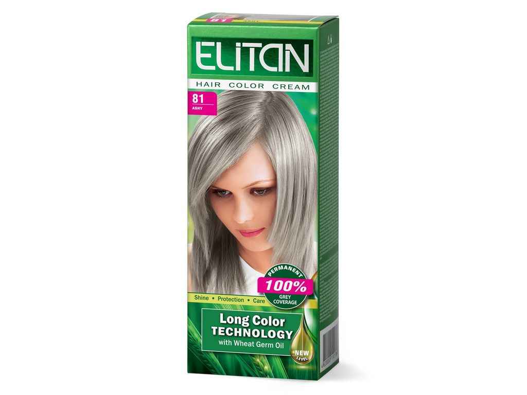 Крем-Крем-фарба для волосся №81 Попелястий ТМ Elitan Крем-Крем-фарба для волосся №81 Попелястий ТМ Elitan