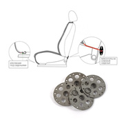 Накидки сидінь "Алькантара" "PREMIUM DEKOR" Сіра - стьобані ромби (1+1)Передні (2-a Підголовника). Зображення №2