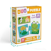 Детский пазл "ДУО-Зверушки и их дома" 300690, 24 элемента. Изображение №5