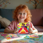 Дитячий набір для творчості мозаїка "Принцеси" 300897 зі стікерами. Зображення №7