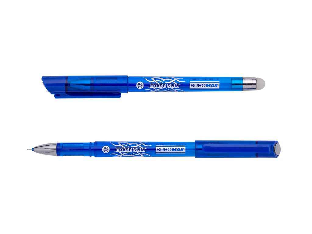 Ручка гелева Пиши-Стирай ERASE SLIM, 0.5мм, сині чорнила ТМ BUROMAX Ручка гелева Пиши-Стирай ERASE SLIM, 0.5мм, сині чорнила ТМ BUROMAX