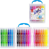 Набор двухсторонних фломастеров 249-24(Blue) в пластиковом боксе, 24 цвета. Изображение №3