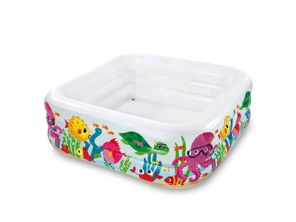 Басейн надувний Морський акваріум 159х159х50см білий 340л дитячий 57471 Морський акваріум 3 ТМ INTEX Басейн надувний Морський акваріум 159х159х50см білий 340л дитячий 57471 Морський акваріум 3 ТМ INTEX