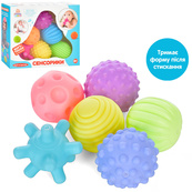 Набір м'ячиків для купання "Сенсорики" HB0020A пискавка, 6 штук. Зображення №2