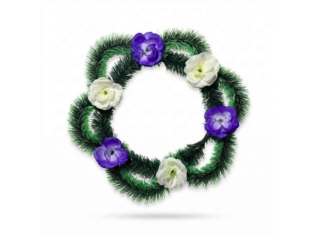 Вінок поминальний Еустома 40х40см шампань-бузковий ТМ MEMORI Вінок поминальний Еустома 40х40см шампань-бузковий ТМ MEMORI