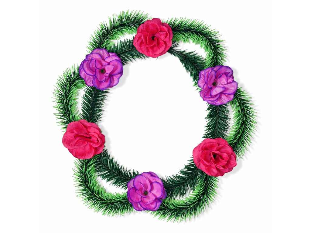 Вінок поминальний Еустома 40х40см малиново-рожевий ТМ MEMORI Вінок поминальний Еустома 40х40см малиново-рожевий ТМ MEMORI