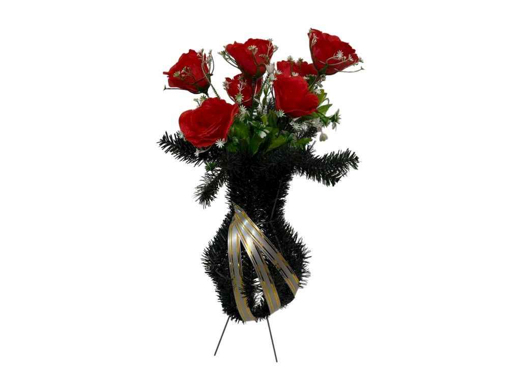 Ваза з квітами Троянда h-60см червоний ТМMEMORI Ваза з квітами Троянда h-60см червоний ТМMEMORI