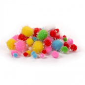 Декоративные помпоны с голографическим люрексом 955439 d-8 мм, 12 мм, 20 мм, 54 шт. Изображение №2