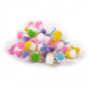 Декоративные помпоны с голографическим люрексом 955445 двухцветные, микс 5 цветов, d-15 мм, 50 шт. Изображение №2