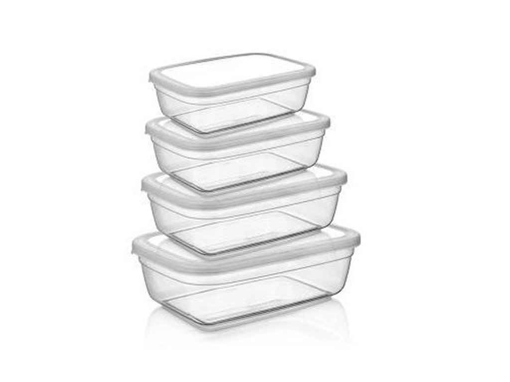 Набір пл. конт. з кр. прямок. 4пр. (500мл,900мл,1500мл,2400мл) MAYA ТМ ASUDE PLASTIK Набір пл. конт. з кр. прямок. 4пр. (500мл,900мл,1500мл,2400мл) MAYA ТМ ASUDE PLASTIK