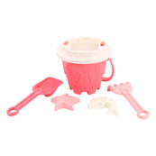 Детская игрушка "Набор для игры с песком" 1553TXK пасочки, лопатка, грабли. Изображение №2