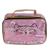 Детская косметичка с принтом "Кошка" T21398, 21x13x12 см. Изображение №2