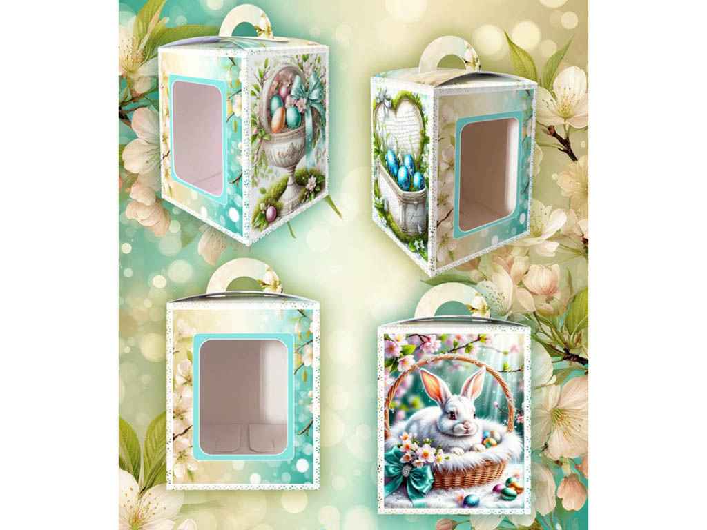 Коробка великодня з прозорим віконечком №7 140*140*187мм ТМ UGPS Коробка великодня з прозорим віконечком №7 140*140*187мм ТМ UGPS