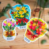 Набор весеннего декора "Цветы" 10105226, 3 штуки в комплекте, картон. Изображение №2