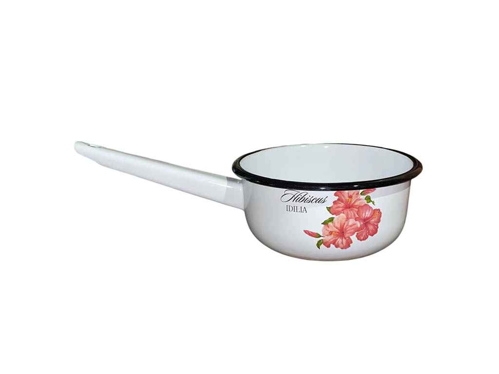 Ківш ем. 1,5л /2 без кришки Гібіскус Ідилія (біла) (I21082/2) ТМ IDILIA Ківш ем. 1,5л /2 без кришки Гібіскус Ідилія (біла) (I21082/2) ТМ IDILIA