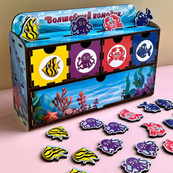 Деревянная настольная игра "Морские жители-1" Ubumblebees (ПСД003) PSD003 сортер-комодик. Изображение №3