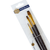 Набор профессиональных нейлоновых кисточек BR302, 3 штуки, синтетика. Изображение №2