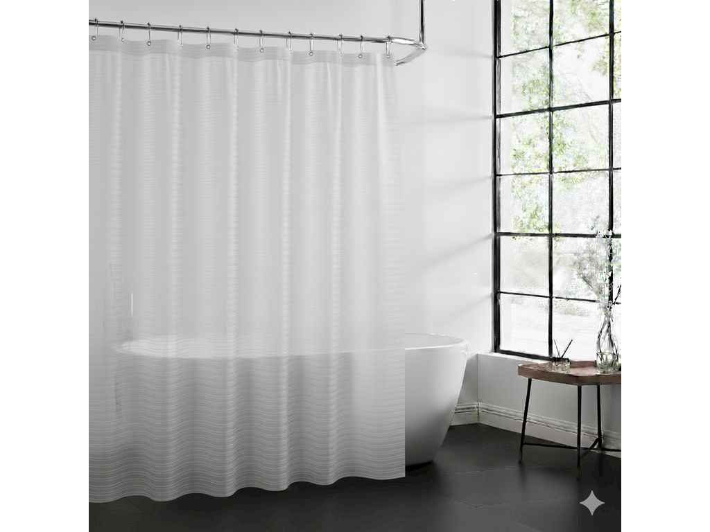 Штора для ванної 180*180см білий (фіранка) PEVA 12 кілець WB95-white ТМ DARIANA Штора для ванної 180*180см білий (фіранка) PEVA 12 кілець WB95-white ТМ DARIANA