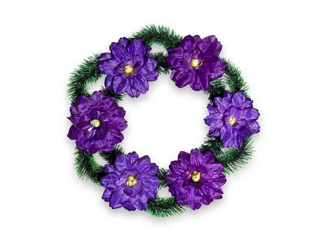 Вінок поминальний Піон 40х40см бузковий ТМ Memori Вінок поминальний Піон 40х40см бузковий ТМ Memori