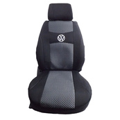 Чохли мод.VW Caddy III 2004-2015 (1+1) Чорно-сір і"АвтоСвіт" (4 підголовника/підлокітник). Зображення №2