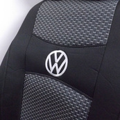 Чохли мод.VW Caddy III 2004-2015 (1+1) Чорно-сір і"АвтоСвіт" (4 підголовника/підлокітник). Зображення №3