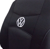 Чохли мод.VW Caddy III 2004-2015 (1+1) Чорно-чорні "АвтоСвіт" (4 підголовника/підлокітник). Зображення №3