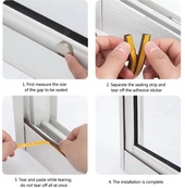 Ущільнювач вікон та дверей самоклеючий EPDM D-образний 10м (чорний). Изображение №2