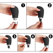 Ручка куліси чорна F-5896BK/YC-47-1 (нитка чорна) перфорація (3 наклейки) №38/FXU-16-1. Зображення №5