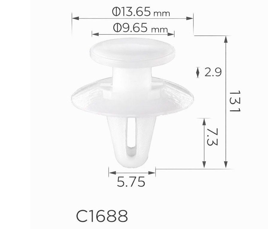 Кліпси C1688 молдинг Ford Chevrolet Mazda Honda Mitsubishi Nissan Opel.Toyota 1214485 ( уп. 100 шт) Кліпси C1688 молдинг Ford Chevrolet Mazda Honda Mitsubishi Nissan Opel.Toyota 1214485 ( уп. 100 шт)
