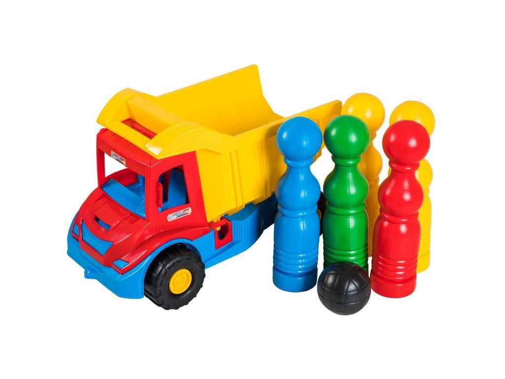Вантажівка 4*2*26см Multi truck з кеглями арт.39220 червоний ТМ TIGRES Вантажівка 4*2*26см Multi truck з кеглями арт.39220 червоний ТМ TIGRES