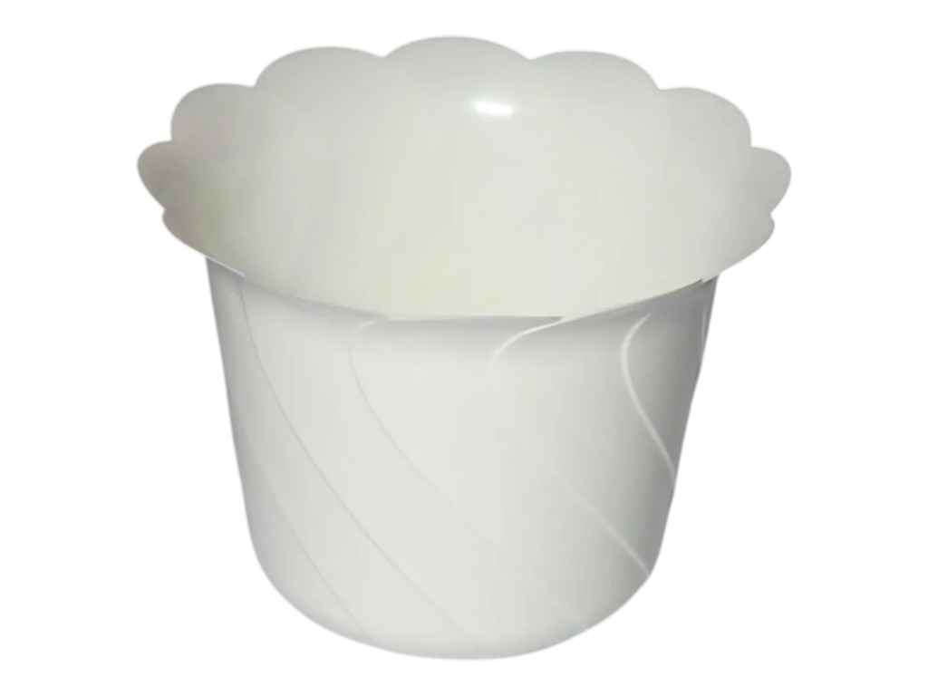 Горщик для квітів поліпропілен 0,45л білий Тюльпан 13 10см d=13см арт.T13 ТМ ММ-ПЛАСТ Горщик для квітів поліпропілен 0,45л білий Тюльпан 13 10см d=13см арт.T13 ТМ ММ-ПЛАСТ