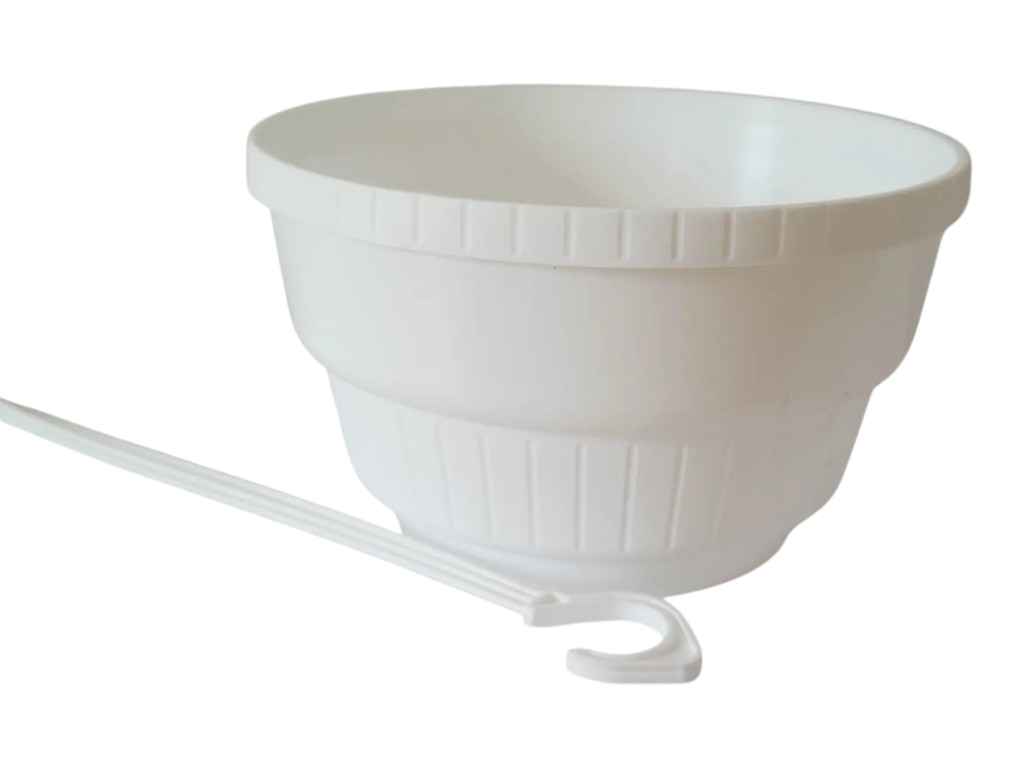 Горщик для квітів підвісний Неон з підвіскою 20 без підст. 13,5см d=20см арт.NBP20 2,5л білий без піддону ТМ ММ-ПЛАСТ Горщик для квітів підвісний Неон з підвіскою 20 без підст. 13,5см d=20см арт.NBP20 2,5л білий без піддону ТМ ММ-ПЛАСТ