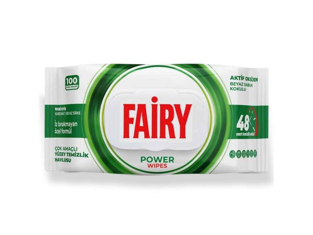 Серветки вологі для прибирання 100шт Power Wipes ТМFAIRY Серветки вологі для прибирання 100шт Power Wipes ТМFAIRY