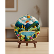 Набір для валяння картини із вовни "Казка гірського краю" EFL003 діаметр 20 см. Зображення №4