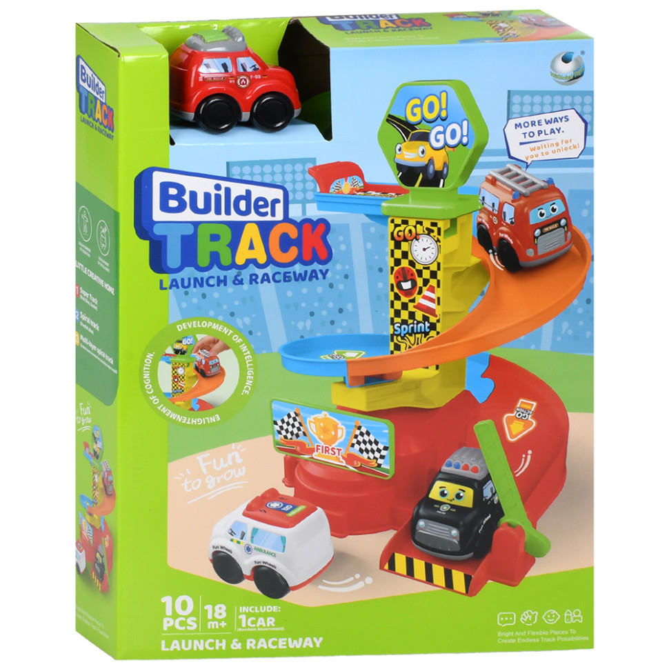 Детский игровой гараж-автотрек 099-1(Red) машинка 7,5 см, 10 деталей Детский игровой гараж-автотрек 099-1(Red) машинка 7,5 см, 10 деталей