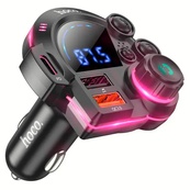 Модулятор Bluetooth "DFM01"Hoco Legend car Black 3 в 1 FM-TRANSMITTER 2USB/Type-C, PD/QC, 38W/3A. Изображение №2