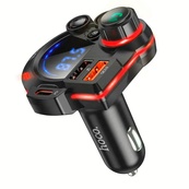 Модулятор Bluetooth "DFM01"Hoco Legend car Black 3 в 1 FM-TRANSMITTER 2USB/Type-C, PD/QC, 38W/3A. Изображение №3
