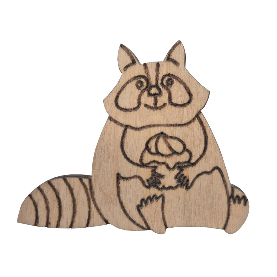 Фігурка для розпису та декорування "Єнотик з тортиком" DF7-9-2 МДФ Фігурка для розпису та декорування "Єнотик з тортиком" DF7-9-2 МДФ