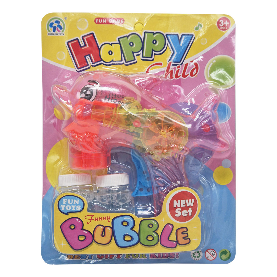 Пистолет с мыльными пузырями Дельфинчик 3333B(Pink) механический, 2 запаски Пистолет с мыльными пузырями Дельфинчик 3333B(Pink) механический, 2 запаски