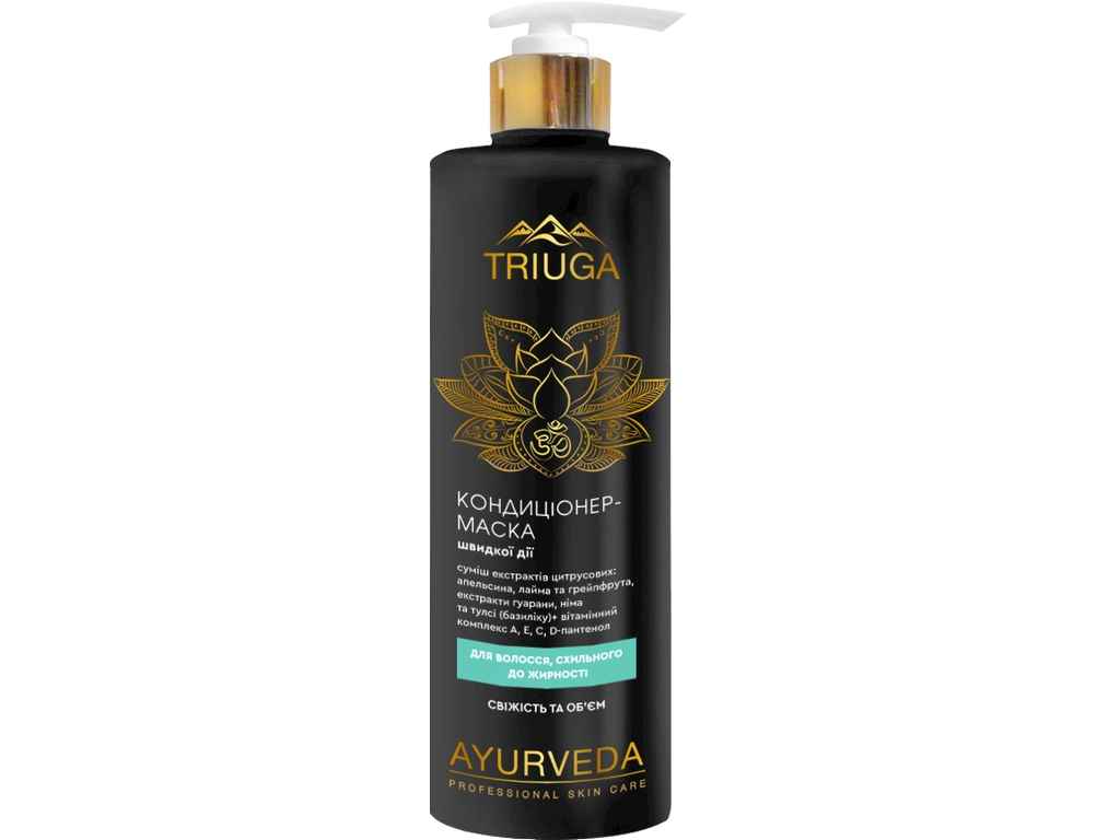 Кондиціонер-маска для волосся 500мл Свіжість і обєм ТМ Triuga Ayurveda Кондиціонер-маска для волосся 500мл Свіжість і обєм ТМ Triuga Ayurveda